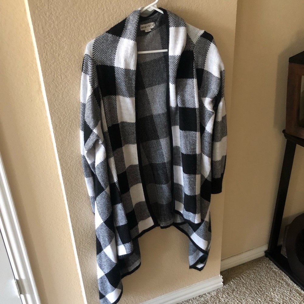 Black and White Plaid Sweater